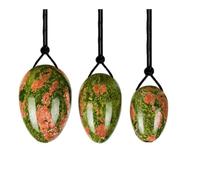 Natural Yoni Jade Egg Female Kegel Exercise Muscle Tightening Kegel Ball with Holes On The Thick Side,Flower Green Stone