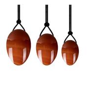Natural Yoni Jade Egg Female Kegel Exercise Muscle Tightening Kegel Ball with Holes On The Thick Side,Red Agate
