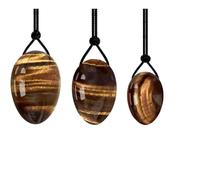 Natural Yoni Jade Egg Female Kegel Exercise Muscle Tightening Kegel Ball with Holes On The Thick Side,Tiger Eyes