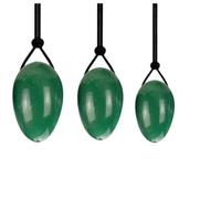 Natural Yoni Jade Egg Female Kegel Exercise Muscle Tightening Kegel Ball with Holes On The Thick Side,Green Aventurine