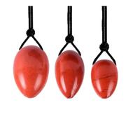 Natural Yoni Jade Egg Female Kegel Exercise Muscle Tightening Kegel Ball with Holes On The Thick Side,red Stone