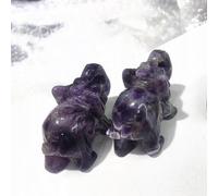 NaturalAmethyst Baby Elephant Carved Rock Quartz Crystal Gemstone