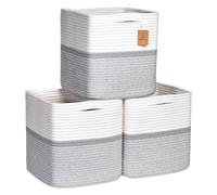 NaturalCozy Cube Storage Baskets 11" (Off White, Gray & Mixed Gray)