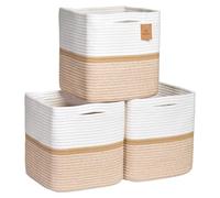 NaturalCozy Cube Storage Baskets 11" (Off White, Tan Brown & Mixed Tan)