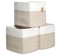 NaturalCozy Cube Storage Baskets Kallax (Off White & Mixed Brown)