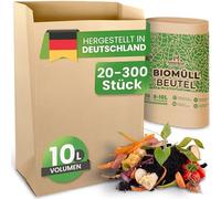 NATURALEAF® Premium Organic Rubbish Bags 10 L, Pack of 40, Organic Bin Liners with Optimal Strength and Durability, Compostable Organic Waste Bags, the Sustainable Disposal Solution for Catering and