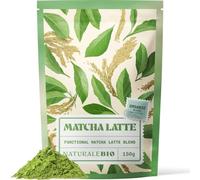 NaturaleBio Matcha Latte 150g - Organic Functional Matcha Powder Latte Blend with Japanese Matcha, Rice Protein, Inulin & MCT. Vegan, High in Protein & Fibre, Dairy-Free