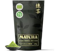 NaturaleBio Organic Ceremonial Grade Matcha Powder, 100g. From Uji, Kyoto for Traditional Japanese Tea Ceremony. Green Tea Free of Added Sugars and Preservatives