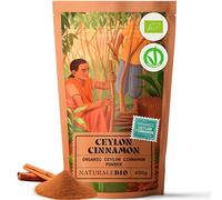 NaturaleBio Organic Ceylon Cinnamon Powder 450g. Low Coumarin. Premium True Cinnamon Rich Aromatic Spice. Natural antioxidant Anti-inflammatory. Aids Digestion, boosts Immunity and Promotes Wellness.