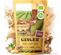 NaturaleBio Organic Ginger Powder 850g | 100% Pure Ground Ginger Root | Non-GMO, Additive-Free, Sustainably Sourced from Peru | Perfect for Cooking, Teas, Smoothies & Wellness Remedies