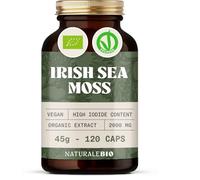 NaturaleBio Organic Irish Sea Moss 120 Capsules, 2000mg