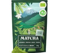 NaturaleBio Organic Premium Grade Japanese Matcha Powder L-Theanine | 50 g. Premium first and second harvest matcha with antioxidants for matcha lattes, smoothies and iced matcha.