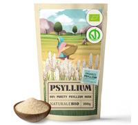 NaturaleBio Organic Psyllium Husk - 99% Purity - 200g. Pure & Natural Psyllium Seed Husks, Produced