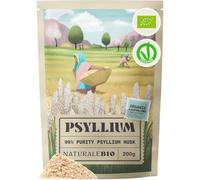 NaturaleBio Organic Psyllium Husk - 99% Purity - 200g. Pure & Natural Psyllium Seed Husks, Produced in India. High in Fibre, to be Mixed with Water, Beverages, & Juices, Vegetarian & Vegan.
