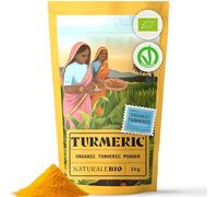 NaturaleBio Organic Turmeric Powder 1kg | 100% Pure Ground Turmeric Root | Non-GMO, Additive-Free, Sustainably Sourced from India | Rich in Curcumin, Perfect for Cooking, Teas & Wellness