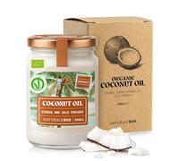 NaturaleBio Organic Virgin Cold-Pressed Coconut Oil | 500 ml. Raw unrefined coconut oil from Sri Lanka, for cooking, baking, kitchen use, holistic beauty routines, and oral care.