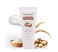 Naturali Daily Strength & Nourish Conditioner with Rice Water & Macadamia Nut Oil 2X Nourishment & Shine Strengthens Hair & Reduces Frizz Sulphate & Paraben Free Everyday Conditioner 180ml White