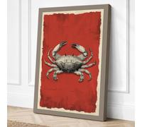 Naturalistic Crab Study Canvas Wall Art Print 30x20 Inch (76 x 51 cm)