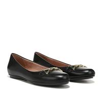 Naturalizer Maxwel Bit Ballerina Flat Walking Shoes for All-Day Comfort Medium Fit Black Leather UK 5
