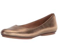 Naturalizer Maxwell Womens Leather Flat Loafers Walking Shoes for All-Day Comfort Medium Fit Light Gold UK 6