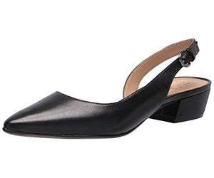 Naturalizer Women Banks Pointed Toe Flat, Black Leather, 4 UK
