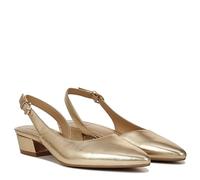 Naturalizer Women’s Banks Slingback Pumps | Dark Gold Metallic Leather | Pointed Toe Low Block Heel Shoes | Comfortable Court Shoes in Wide Fit | UK 6.5
