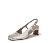 Naturalizer Womens Carmen Heeled Slingback Pumps Silver Sand UK 6 Wide Fit