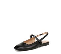 Naturalizer Womens Connie Mary Jane Slingback Ballet Flat, Black Leather, 9 Wide