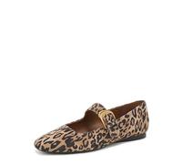 Naturalizer Women's Cosmic Mary Jane Flats, Wide Fit, Dark Brown Leopard Suede, UK 5