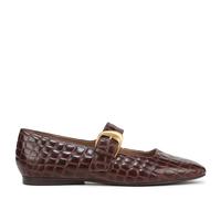 Naturalizer Women's Cosmic Mary Jane Flats, Wide Fit, Brown Croco Leather, UK 5
