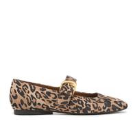Naturalizer Women's Cosmic Mary Jane Flats, Wide Fit, Dark Brown Leopard Suede, UK 5