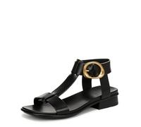 Naturalizer Women's Flat Sandal Brandy Walking Shoes Black Wide Fit UK 4