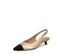 Naturalizer Womens Gazing Cap Toe Slingback Kitten Heel, Dark Gold/Black, 6.5 Wide