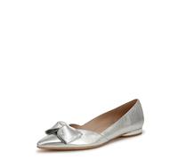 Naturalizer Womens Havana-Bow Flat Ballet Pumps Silver UK 3.5 Wide Fit