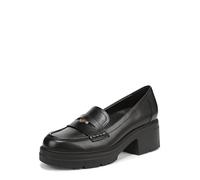 Naturalizer Women's Lumos Platform Loafers | Black Leather Block Heel Loafers with Contour+ Comfort Technology | Elevated Everyday Loafers with EVA Lug Sole | Wide Fit | UK 5