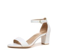 Naturalizer Women's Vera Heeled Sandals, White Leather, Wide Fit, UK 4