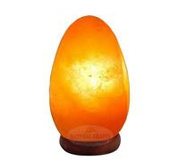 NaturalKrafts® Himalayan Salt Lamp - Hand-Carved Egg Shape with 2-Pin EU Cable & Bulb - Authentic Rock Salt from Punjab, Pakistan