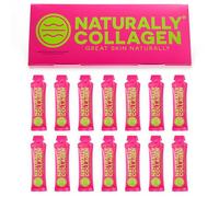 Naturally Collagen - 8000mg Peptan® Premium Liquid Hydrolysed Marine Collagen Peptide Supplement for Women + Vitamin C for Skin, Hair & Nails - Clean & Natural - 15ml Sachets - 14 Day Course - UK Made