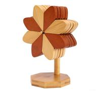 Naturally Designed Wooden Insulation Mat Artful Accessory To Elevate Your Dining Space(5 pieces)