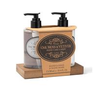 Naturally European Hand Wash/Hand Lotion Caddy (2 x 300ml) Oak Moss & Vetiver