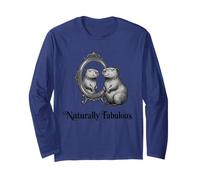 Naturally Fabulous Capybara Mirror Design Funny Self Love Long Sleeve T-Shirt