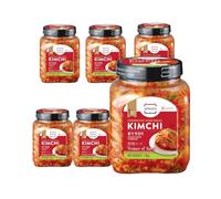 Naturally Fermented Kimchi - Pre-Sliced Napa Cabbage from Korea, Gut-Healthy & Korean-Style, Gluten-Free (1.5kg, Pack of 6)