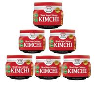 Naturally Fermented Kimchi - Pre-Sliced Napa Cabbage from Korea, Gut-Healthy & Korean-Style, Vegan & Gluten-Free (300g, Pack of 6)