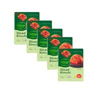 Naturally Fermented Kimchi - Pre-Sliced Napa Cabbage from Korea, Gut-Healthy & Korean-Style, Vegan & Gluten-Free (150g, Pack of 5)