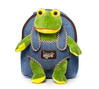 Naturally KIDS Toddler Backpack w. Plush Frog Toy, Kids Gift 2 3 4 5
