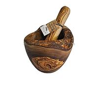 Naturally Med Olive Wood Rustic Mortar and Pestle