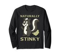 Naturally Stinky Funny Cartoon Farting Skunk Long Sleeve T-Shirt