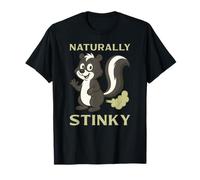 Naturally Stinky Funny Cartoon Farting Skunk T-Shirt