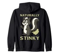 Naturally Stinky Funny Cartoon Farting Skunk Zip Hoodie