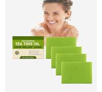 Naturally Tea Tree Oil Body Wash Bar, Deeply Cleansing Face and Body Soap with Tea Tree Oil, Deep Pore Cleansing for Relief, Soothing Hydrating Handmade Soap Bar for Clear Healthy Skin (4PCS)